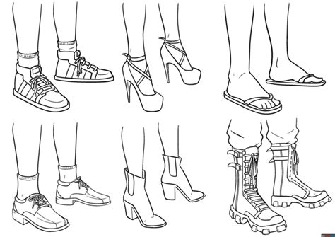 anime style shoes drawing.